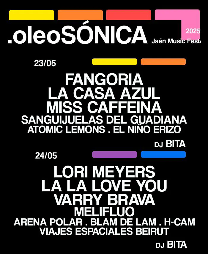 Cartel con los artistas del OleoSónica Jaén Music Fest 2025